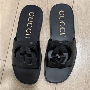 Gucci Black Logo Slide Sandals